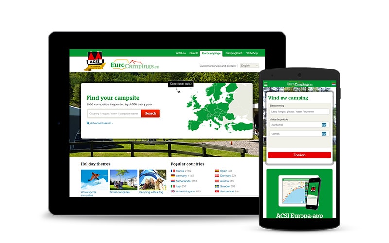ACSI Eurocampings on your phone or tablet ACSI Eurocampings on your phone or tablet