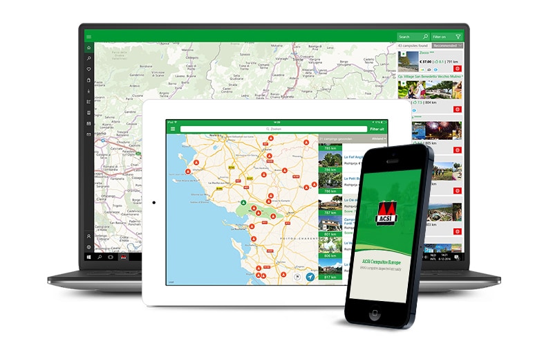 ACSI Eurocampings en su teléfono o tablet ACSI Eurocampings en su teléfono o tablet