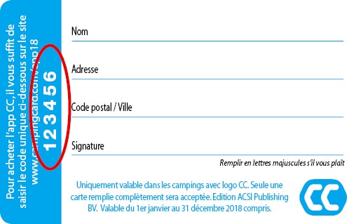 CampingCard ACSI 2018