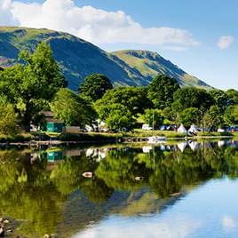 Campingpladser ved en sø