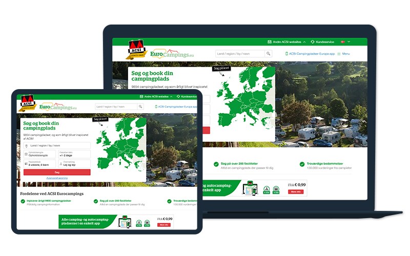 ACSI Eurocampings på din telefon eller tablet
