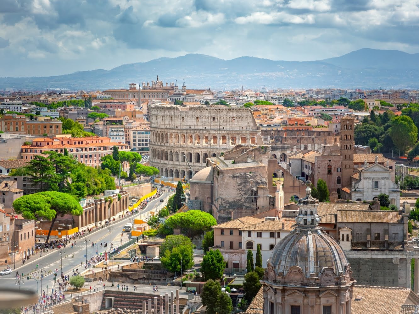 uitzicht op het colosseum van Rome