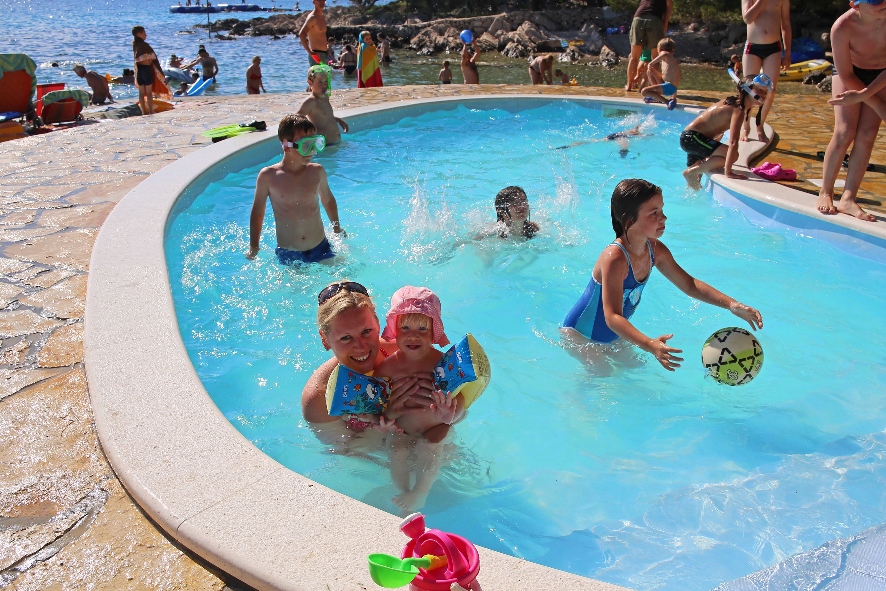 Interior living area at Camping Kozarica in Pakoštane