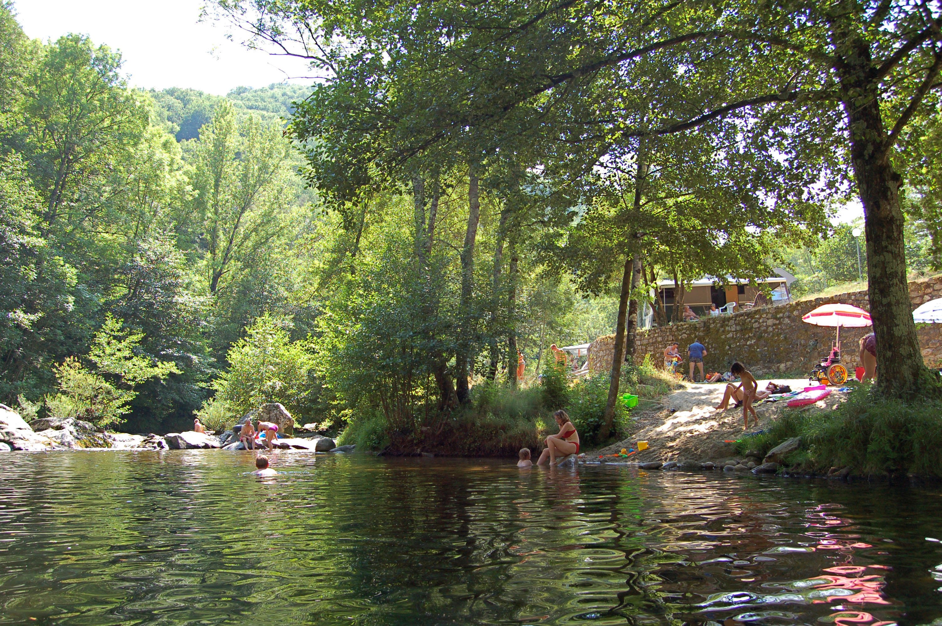 Interior living area at Camping l'Ardechois in Saint-Sauveur-de-Montagut